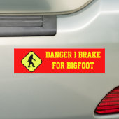 Autocollant De Voiture Danger Bigfoot devant (En voiture)