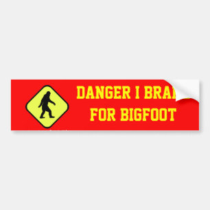 Autocollant De Voiture Danger Bigfoot devant