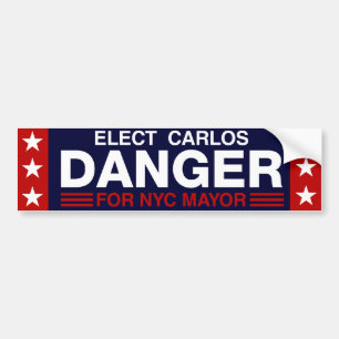 Autocollant De Voiture Danger de Carlos pour le maire de NYC