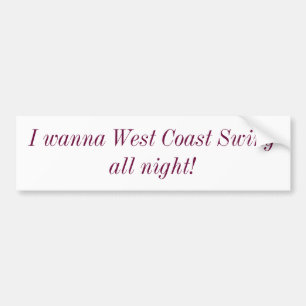 Autocollant De Voiture Danse West Coast Swing toute la nuit