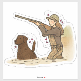 Autocollant de voiture de chasse au Retriever de l