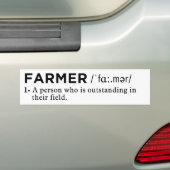 Autocollant De Voiture définition de l'agriculteur blanc (En voiture)