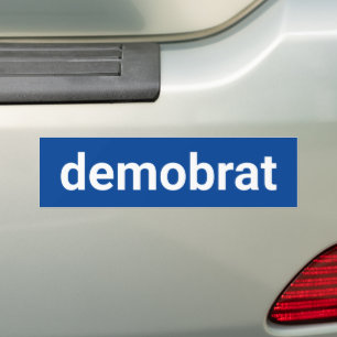 Autocollant De Voiture Demobrat drôle minimaliste texte démocrate bleu