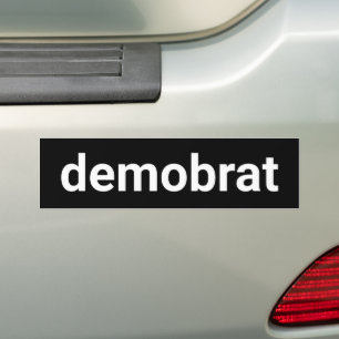 Autocollant De Voiture Demobrat drôle minimaliste texte démocrate noir