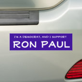 Autocollant De Voiture Démocrate pour Ron Paul (En voiture)
