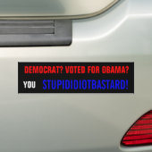 AUTOCOLLANT DE VOITURE DÉMOCRATE ? VOTÉ POUR OBAMA ? (En voiture)