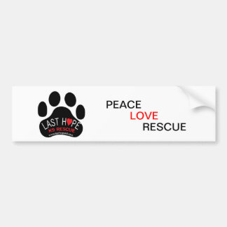 Autocollant De Voiture Dernier adhésif pour pare-chocs PeaceLoveRescue de
