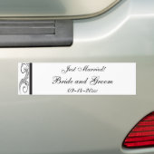 Autocollant De Voiture Des perruques noires et blanches juste mariées (En voiture)