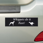 Autocollant De Voiture Des whippets il jeûnent (En voiture)
