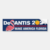 Autocollant De Voiture DeSantis 2024 Make America Florida Flamant rose (Devant)