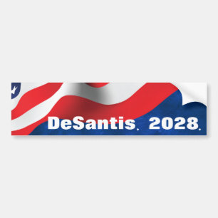 Autocollant De Voiture DeSantis 2028 Texte avec drapeau