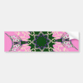 Autocollant De Voiture Design de mode florale noir et rose (Devant)