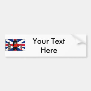 Autocollant De Voiture Dessin d'un Badger britannique avec Big Ben et dra