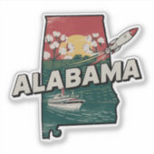 Autocollant de voiture d'État Retro Alabama (Devant)