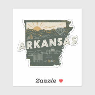 Autocollant de voiture d'État Retro Arkansas