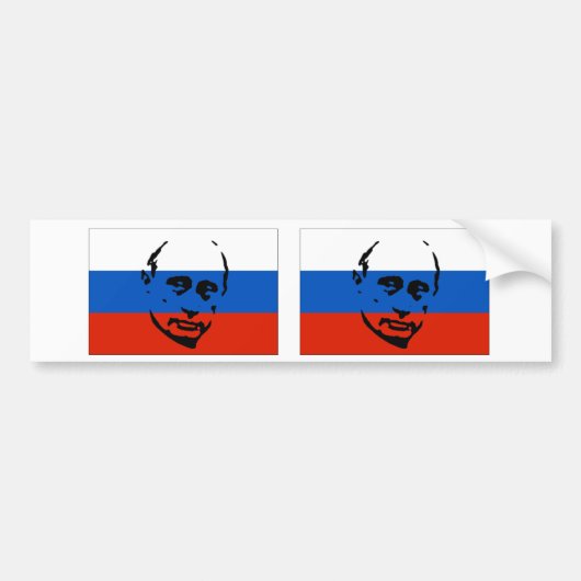 Autocollant De Voiture DEUX Vladimir Poutine/drapeau russe (Devant)
