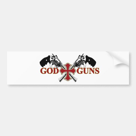 Autocollant De Voiture Dieu et armes à feu (Devant)