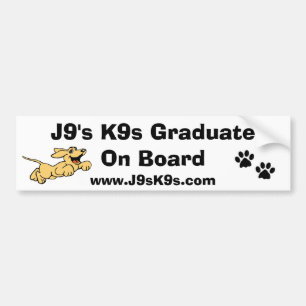 Autocollant De Voiture Diplômé de J9 K9s à bord d'adhésif pour pare-chocs