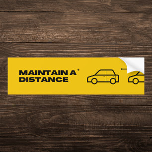 Autocollant De Voiture Distance de maintien jaune gras