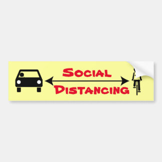 Autocollant De Voiture Distances sociales cyclistes