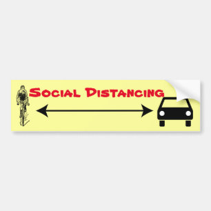 Autocollant De Voiture Distances sociales pour les cyclistes