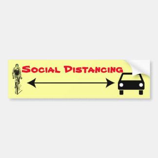 Autocollant De Voiture Distances sociales pour les cyclistes