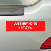 AUTOCOLLANT DE VOITURE DITES JUSTE NON À, GMO (En voiture)