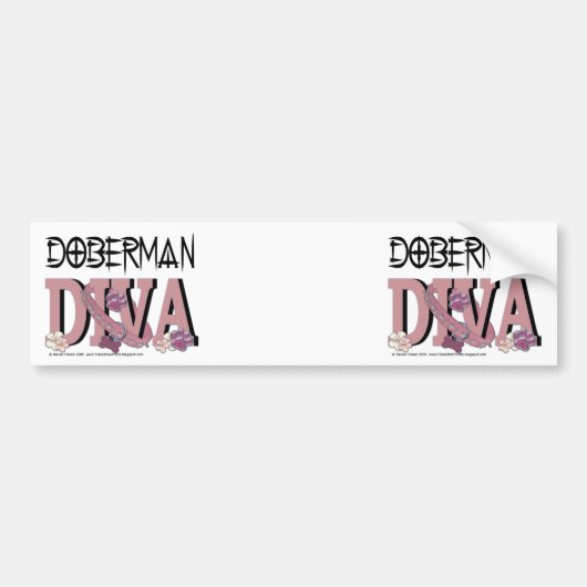 Autocollant De Voiture DIVA de dobermann (Devant)