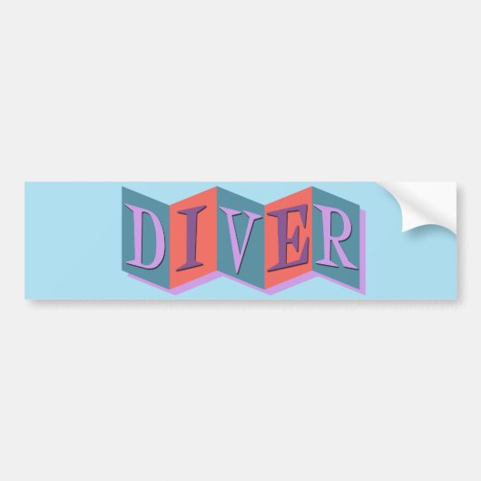 Autocollant De Voiture Diver (panneau rétro) (Devant)
