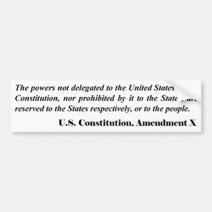 Autocollant De Voiture Dixième amendement