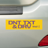 AUTOCOLLANT DE VOITURE DNT TXT ET DRV (En voiture)