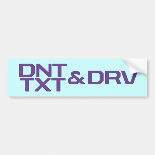 AUTOCOLLANT DE VOITURE DNT TXT ET DRV (Devant)