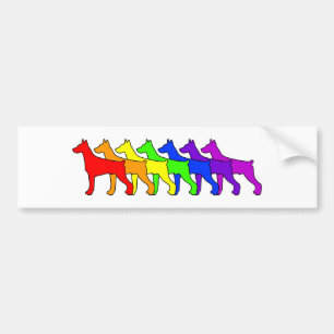 Autocollant De Voiture Dobermann d'arc-en-ciel