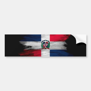 Autocollant De Voiture Dominican Republic flag brush stroke