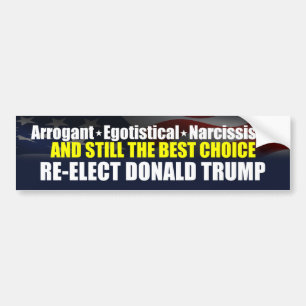 Autocollant De Voiture DONALD TRUMP - ArrogantEgotisticalNarcissist