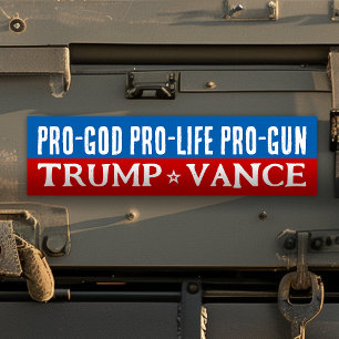 Autocollant De Voiture Donald Trump Vance 2024 Pro-God Pro-Life Pro-Gun
