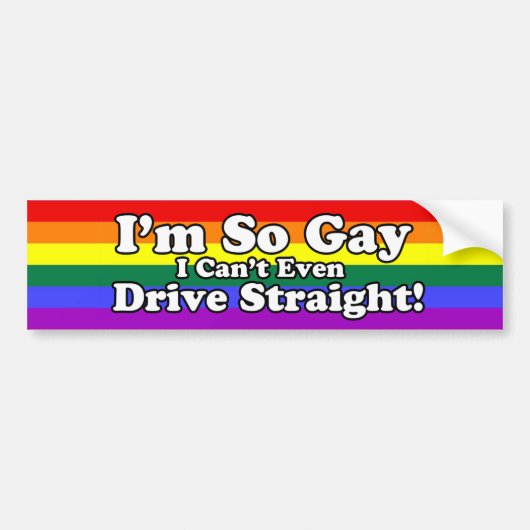 Autocollant De Voiture Donc Gay ne peut même pas conduire un drapeau Arc- (Devant)