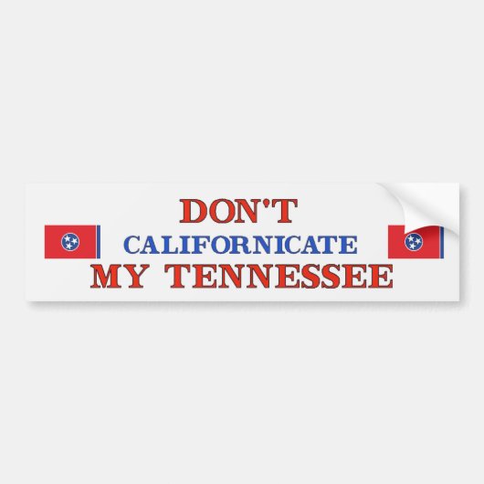 Autocollant De Voiture Dont Californicate Tennessee (Devant)