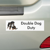 Autocollant De Voiture Double devoir de chien (En voiture)