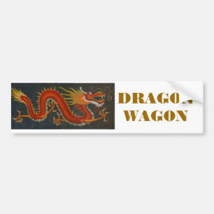 AUTOCOLLANT DE VOITURE DRAGON ROUGE DE BANDE DESSINÉE