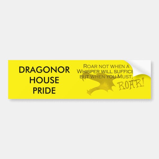 Autocollant De Voiture Dragonor House Pride Bumpersticker avec devise (Devant)