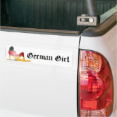 Autocollant De Voiture Drapeau allemand de silhouette de fille (Sur camion)