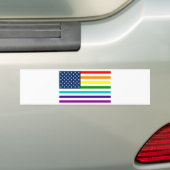 Autocollant De Voiture Drapeau américain d'arc-en-ciel (En voiture)