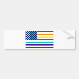 Autocollant De Voiture Drapeau américain d'arc-en-ciel