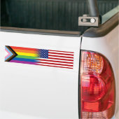 Autocollant De Voiture Drapeau américain de la Fierté de Progrès LGBTQ (Sur camion)