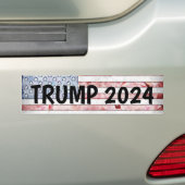 AUTOCOLLANT DE VOITURE DRAPEAU AMÉRICAIN TRUMP 2024 (En voiture)