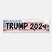 AUTOCOLLANT DE VOITURE DRAPEAU AMÉRICAIN TRUMP 2024 (Devant)