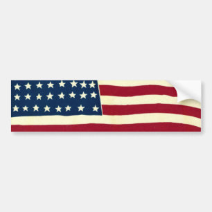 Autocollant De Voiture Drapeau américain vintage, étoiles et bandes