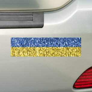 Autocollant De Voiture Drapeau bleu jaune Ukraine parties scintillant fau