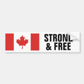 Autocollant De Voiture Drapeau canadien fort et gratuit (Devant)